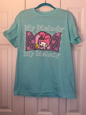 Size Large (Juniors) Sanrio Aqua My Melody Short-Sleeve T-Shirt